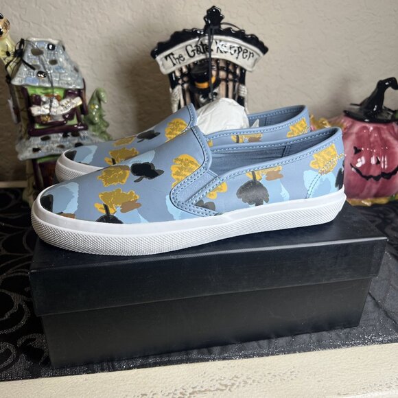 Coach Chrissy Floral Cornflower Leather Slip on Sneakers Size 7.5M - Picture 3 of 11